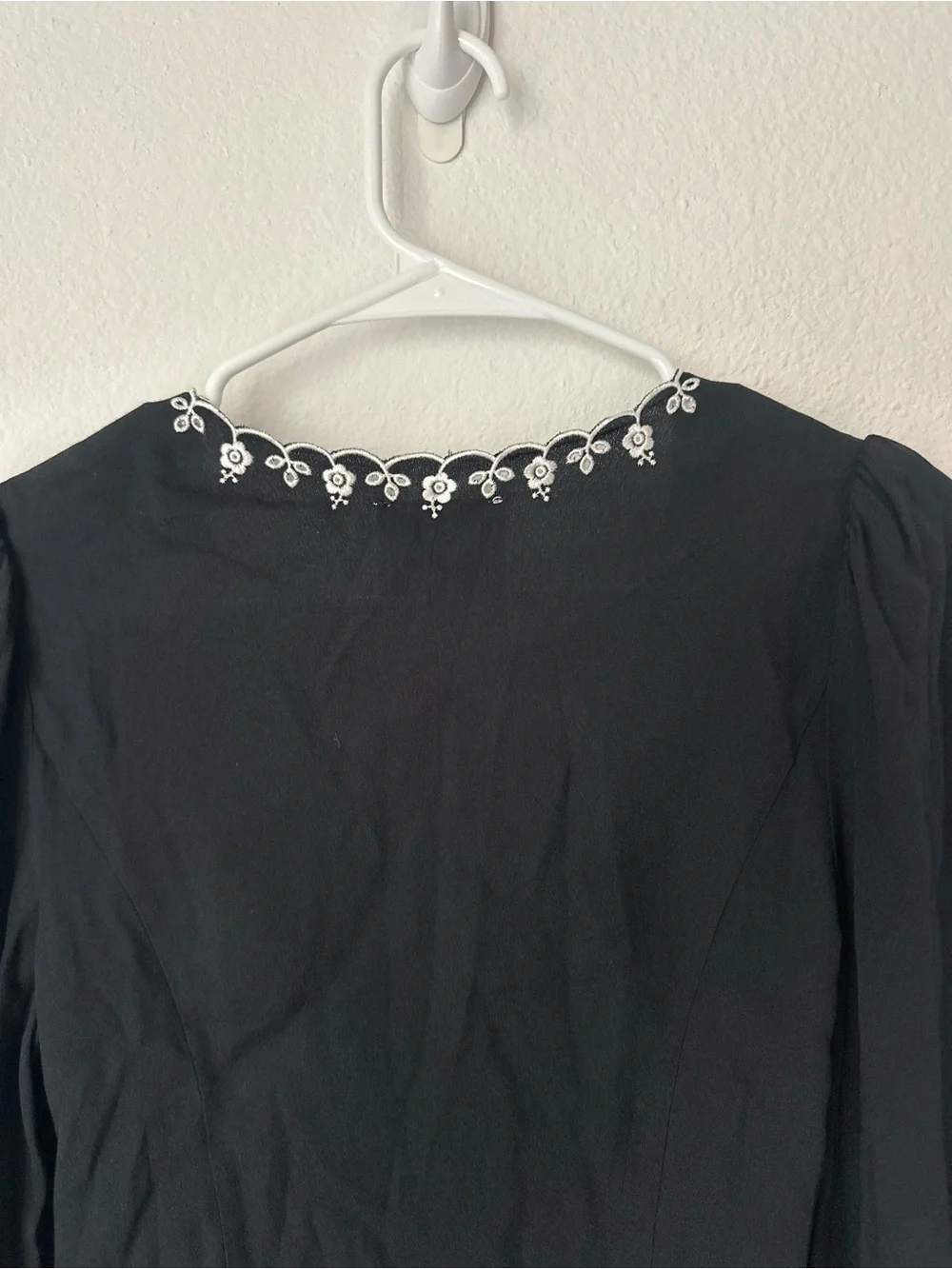 Reformation V-Neck Blouse with Cream Ribbon